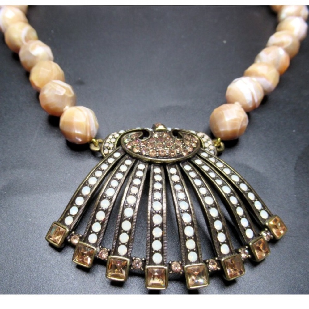 Heidi Daus Beaded Necklace with Fan Pendant - Picture 2 of 7